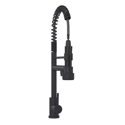  Single Handle Wall Mount Standard Kitchen Faucet In Matt Black
