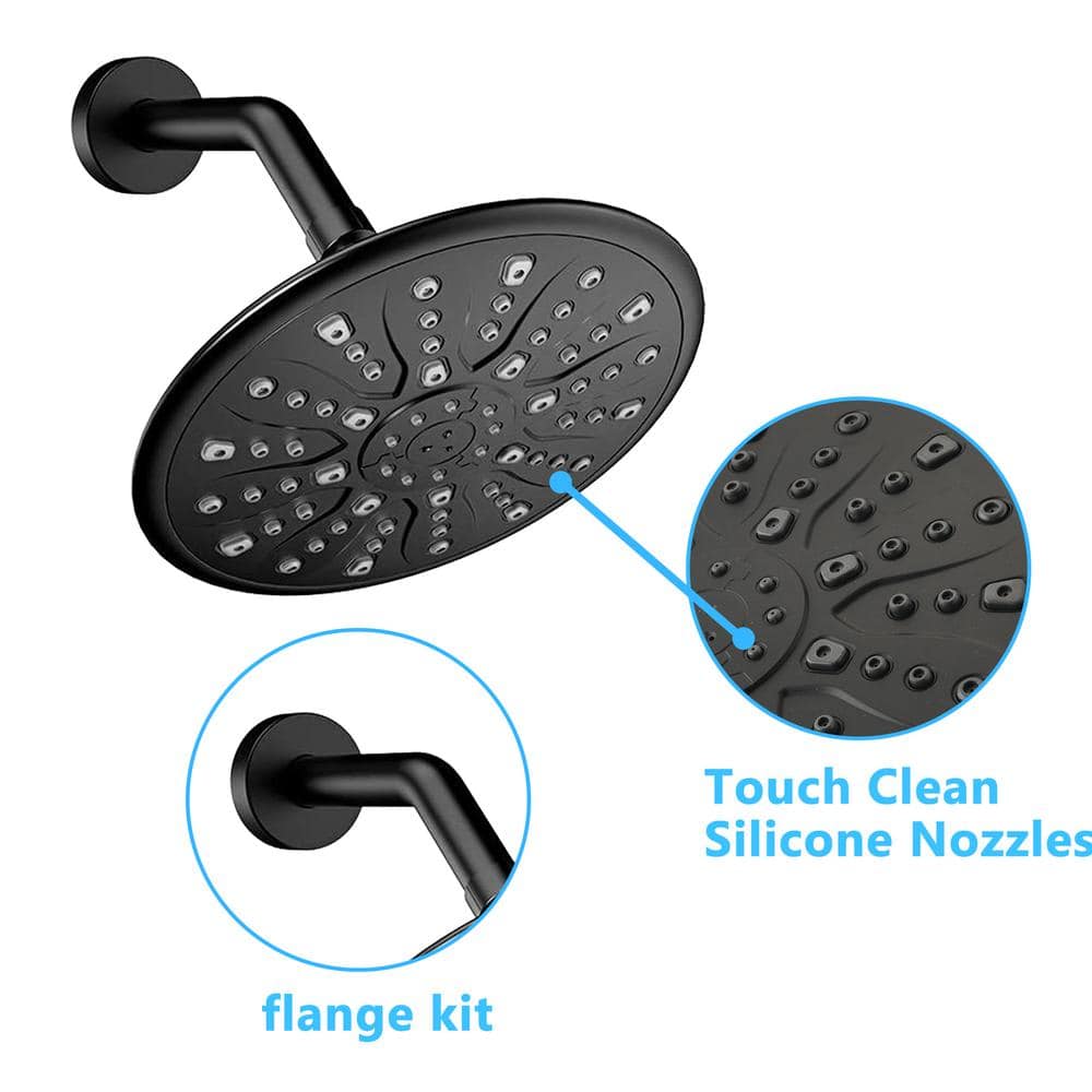  Single Handle Rain Showerhead， Freestanding Tub Faucet In Matte Black