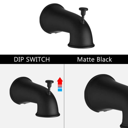  Single Handle 7 Function Rain Freestanding Tub Faucet With Handheld Shower In Matte Black