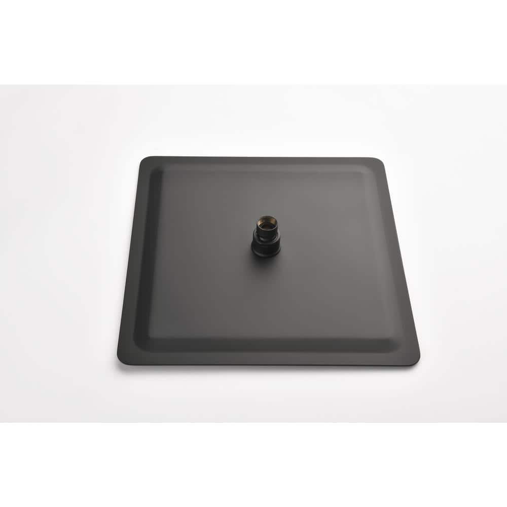  1-Spray Patterns 2.5 GPM Ceiling Mount Fixed Shower Head In Matte Black