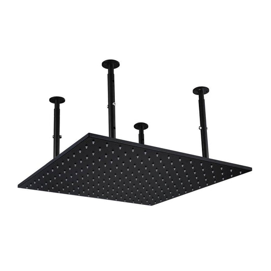  1-Spray Patterns 2.5 GPM 20 In. Ceiling Mount Fixed Shower Head In Matte Black