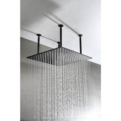  1-Spray Patterns 2.5 GPM 20 In. Ceiling Mount Fixed Shower Head In Matte Black