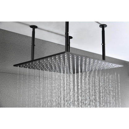  1-Spray Patterns 2.5 GPM 20 In. Ceiling Mount Fixed Shower Head In Matte Black