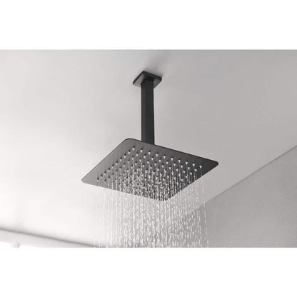  1-Spray Patterns 2.5 GPM 0 In. Ceiling Mount Fixed Shower Head In Matte Black