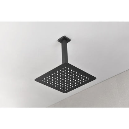  1-Spray Patterns 2.5 GPM 0 In. Ceiling Mount Fixed Shower Head In Matte Black