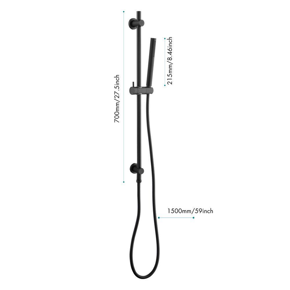  1-Spray Wall Mount Handheld Shower Head 1.8 GPM In Matte Black