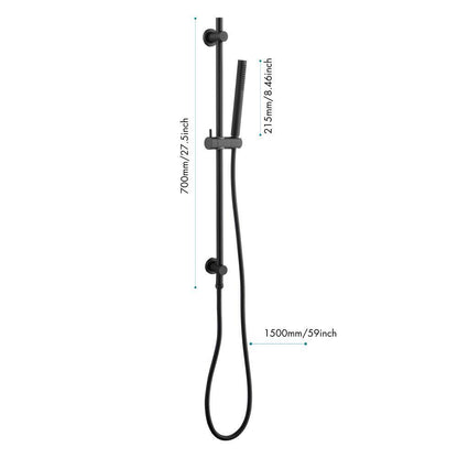  1-Spray Wall Mount Handheld Shower Head 1.8 GPM In Matte Black