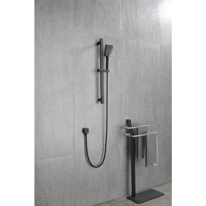  3-Spray Wall Mount Handheld Shower Head 1.8 GPM In Matte Black
