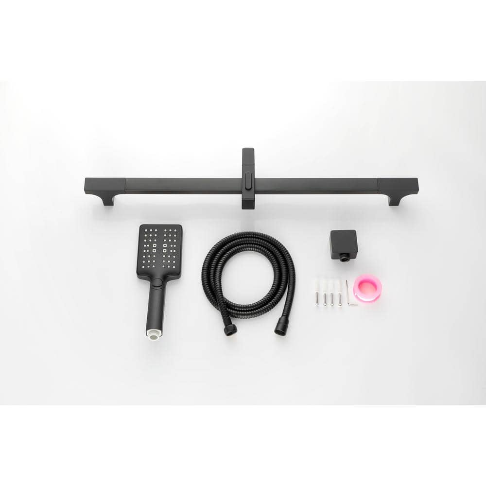  3-Spray Wall Mount Handheld Shower Head 1.8 GPM In Matte Black