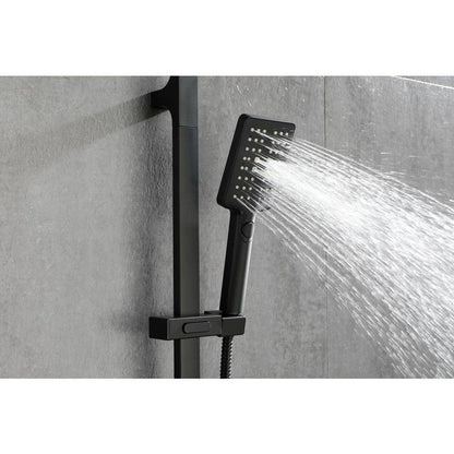  3-Spray Wall Mount Handheld Shower Head 1.8 GPM In Matte Black