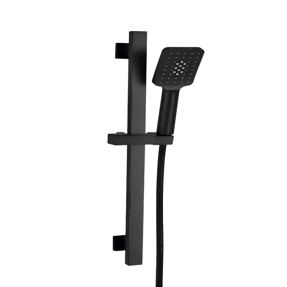  3-Spray Wall Mount Handheld Shower Head 1.8 GPM In Matte Black