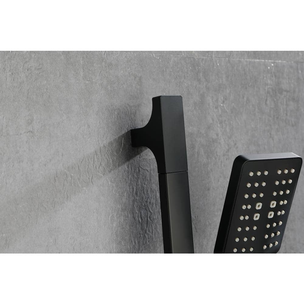  3-Spray Wall Mount Handheld Shower Head 1.8 GPM In Matte Black