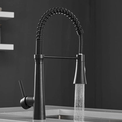  Single Handle No Sensor Pull Down Sprayer Kitchen Faucet In Matte Black
