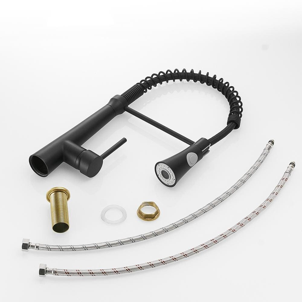  Single Handle No Sensor Pull Down Sprayer Kitchen Faucet In Matte Black