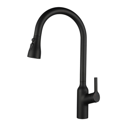  Single Handle Pull Down Sprayer Kitchen Faucet Modern Kitchen Sink Faucet In Matte Black