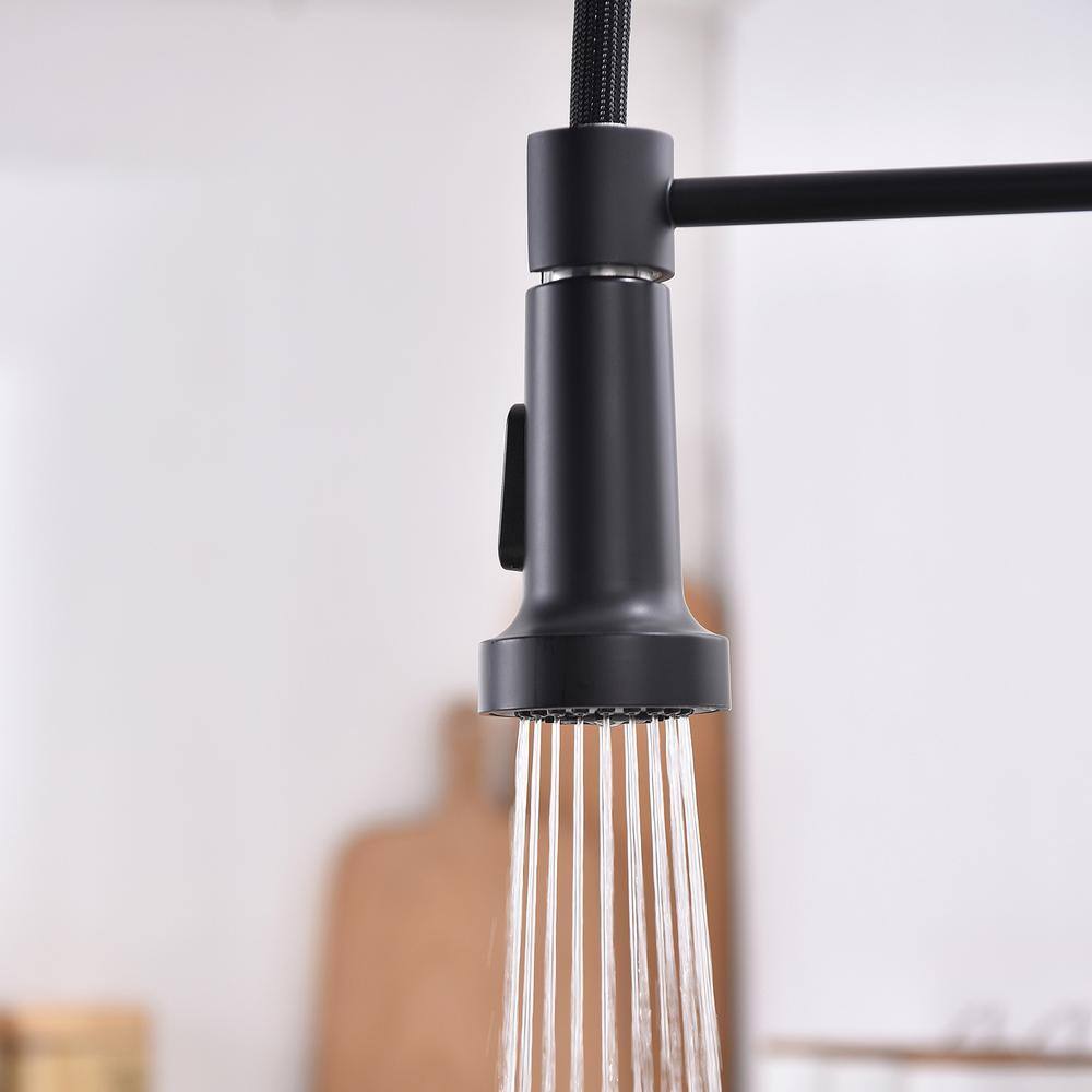  Single-Handle Touchless Sensor Pull Down Sprayer Kitchen Faucet In Matte Black