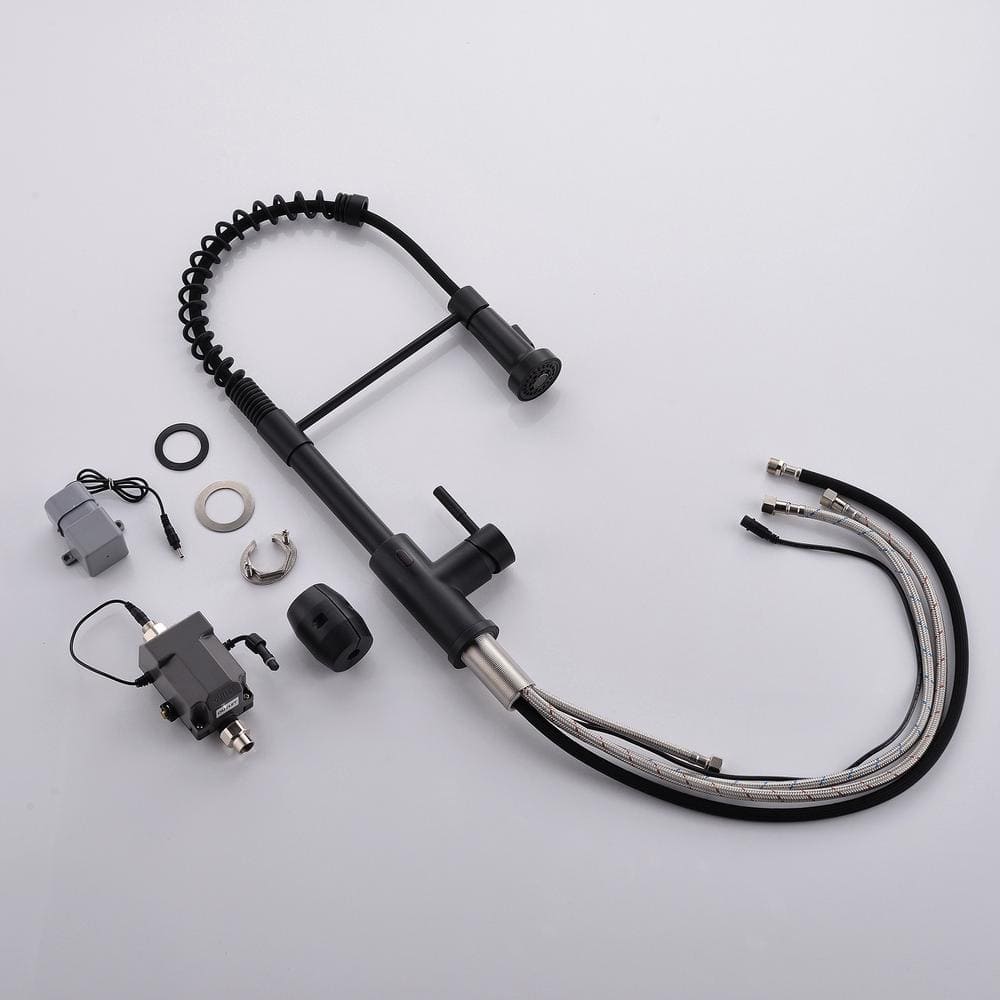  Single-Handle Touchless Sensor Pull Down Sprayer Kitchen Faucet In Matte Black