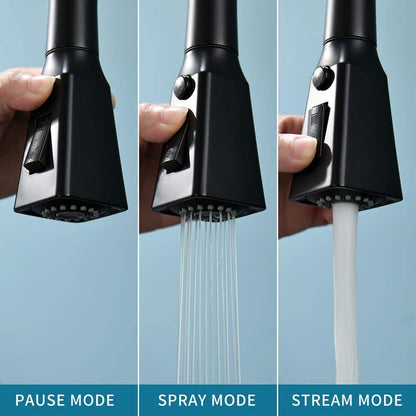  Single Handle Touchless Pull Down Sprayer Kitchen Faucet In Matte Black