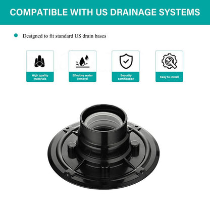  Shower Drain Base With Adjustable Ring + Rubber Coupler For Linear Shower Drain Installation