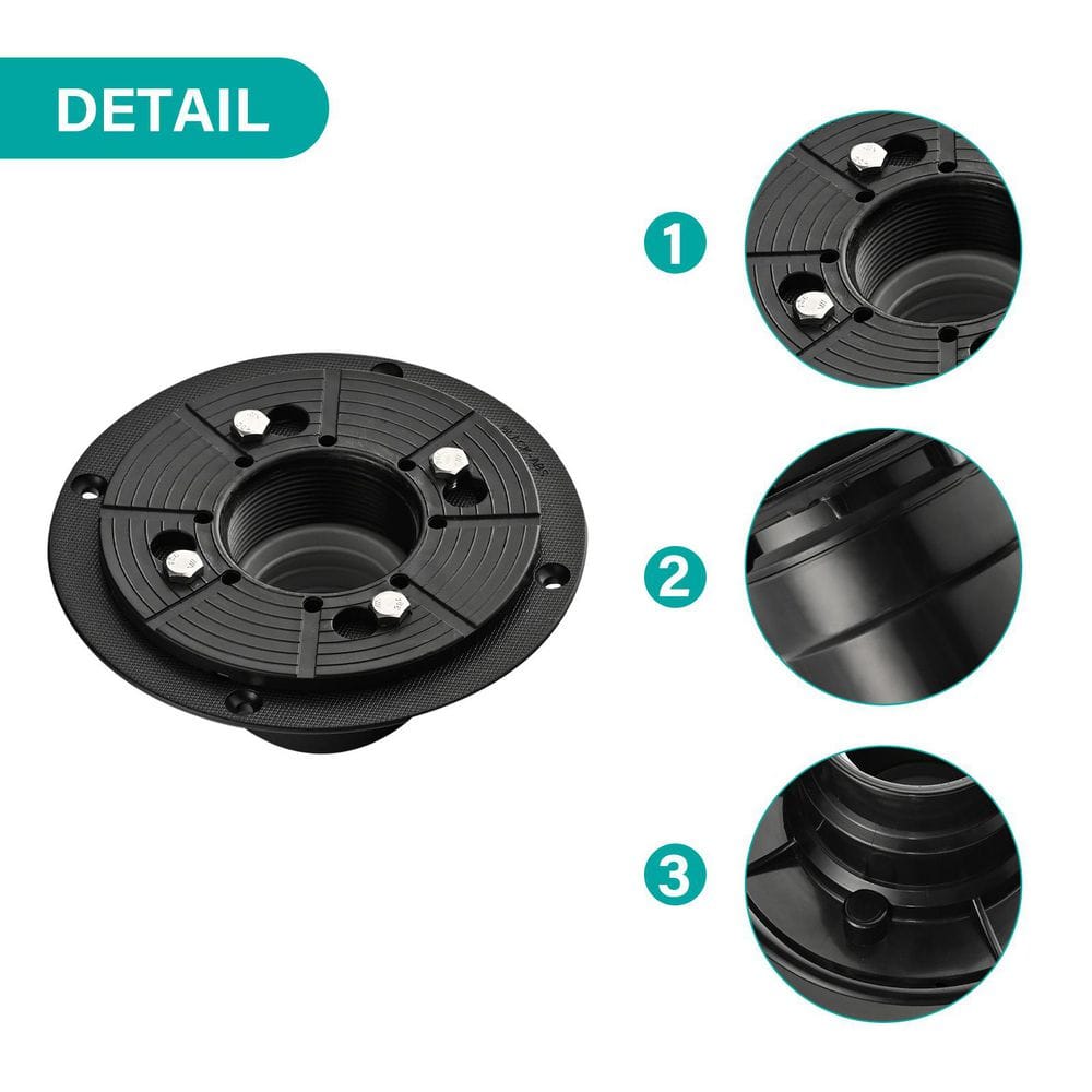  Shower Drain Base With Adjustable Ring + Rubber Coupler For Linear Shower Drain Installation