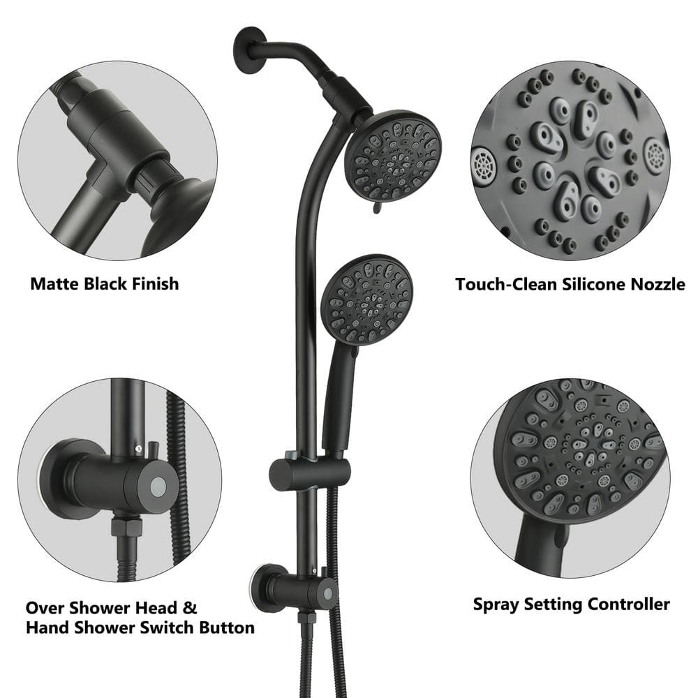  Single-Handle Claw Foot Tub Faucet With Hand Shower InMatte Black