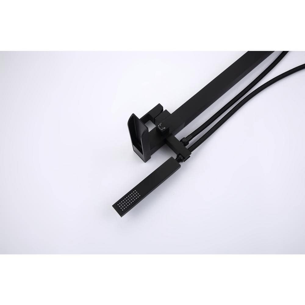  Single-Handle Claw Foot Freestanding Tub Faucet In Matte Black