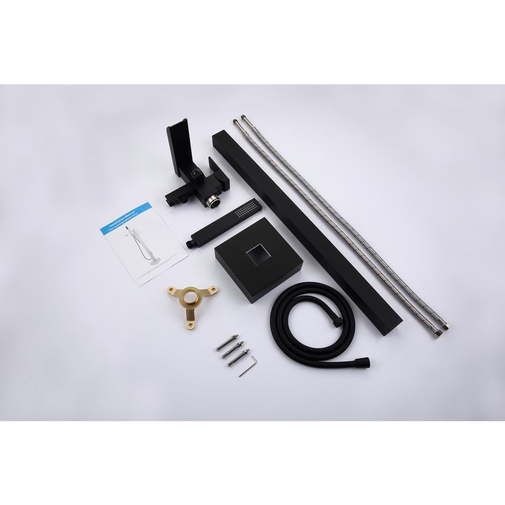  Single-Handle Claw Foot Freestanding Tub Faucet In Matte Black