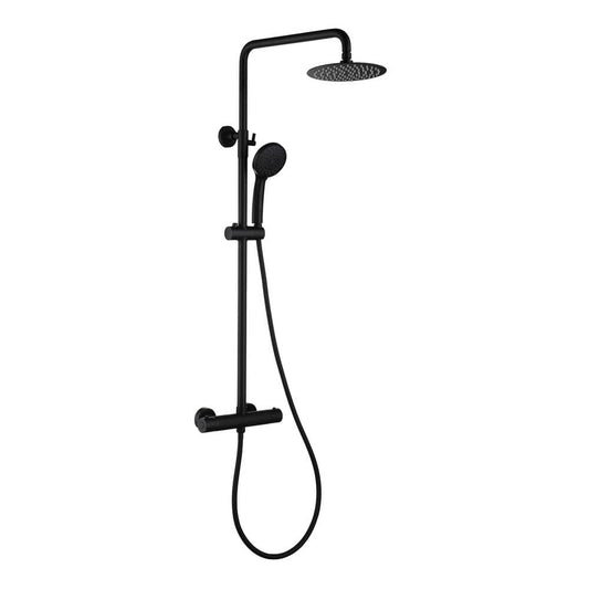  1-Spray 8 In. Wall Mount 1.8 GPM Dual Shower Head And Handheld Shower Head In Matte Black