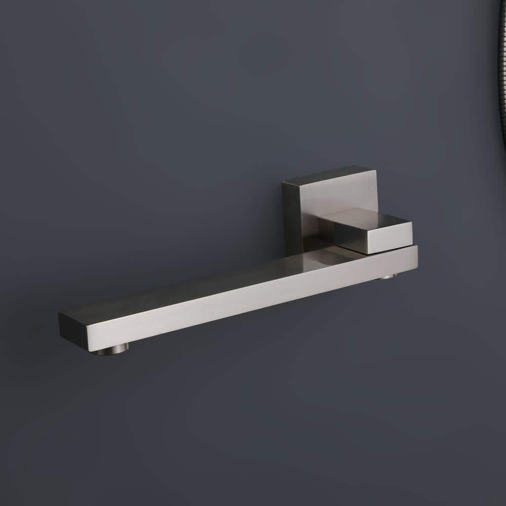  1-Spray Patterns Freestanding Square Dual Handheld Shower Head 2.5 GPM In Matte Black