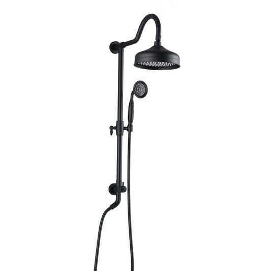  2-Spray Dual Wall Mount Fixed And Handheld Shower Head 2.5 GPM In Matte Black