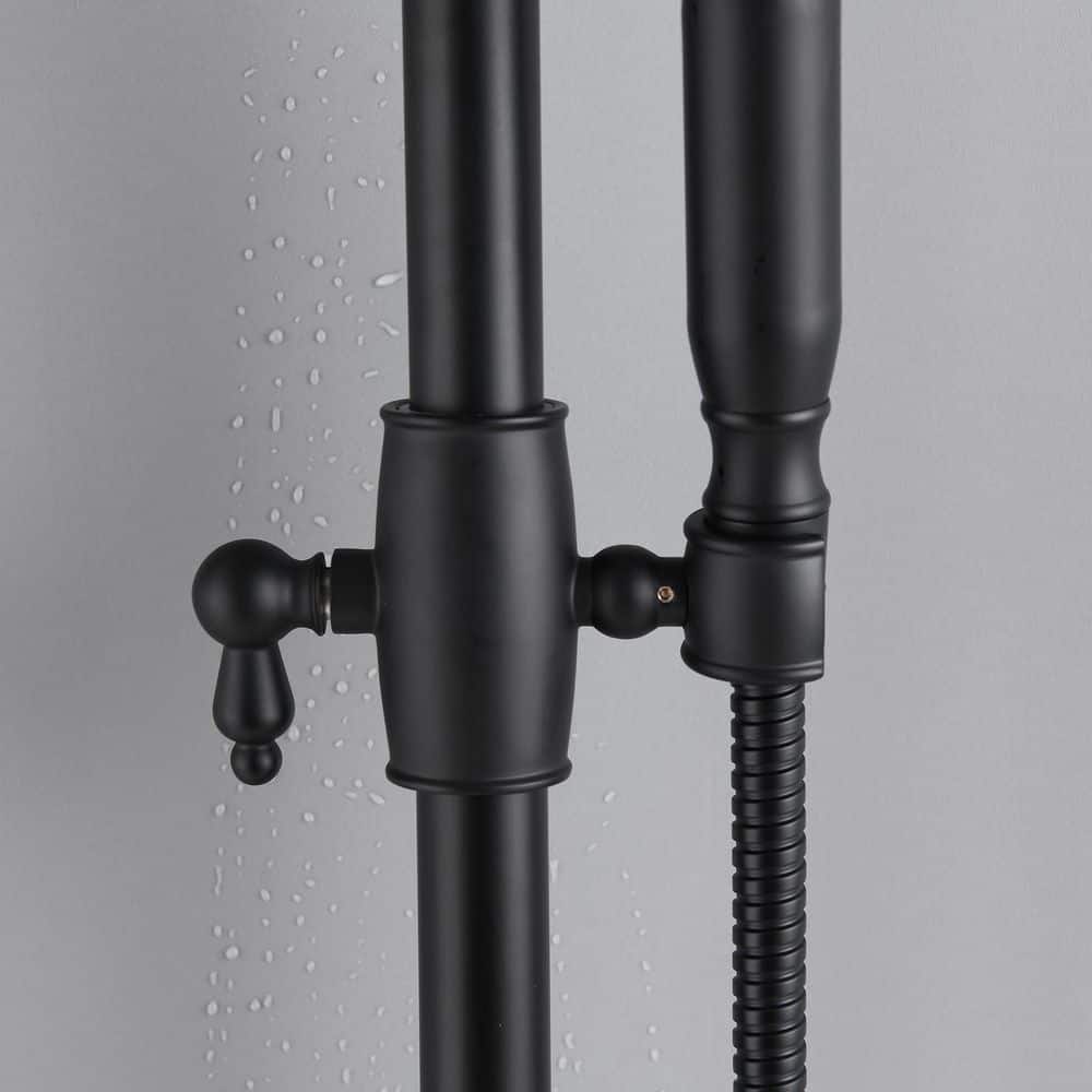 2-Spray Dual Wall Mount Fixed And Handheld Shower Head 2.5 GPM In Matte Black