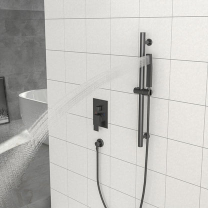  1-spray Dual 12 In. Wall Mount 1.8 GPM Shower Head And Handheld Shower Head In Matte Black