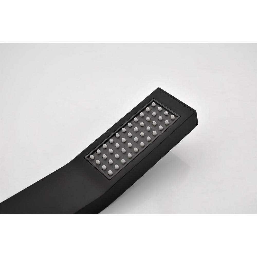  Dual 2-Spray Patterns Ceiling Mount Fixed And Handheld Shower Head 2 GPM In Matte Black