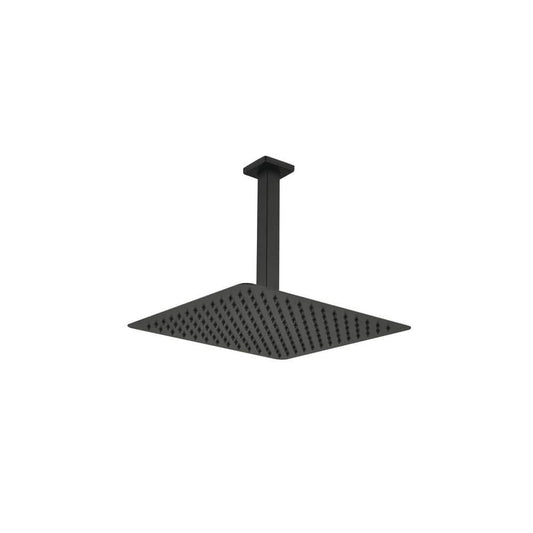  1-Spray Patterns With 2.5 GPM 0 In Ceiling Mount Rain Fixed Shower Head In Matte Black