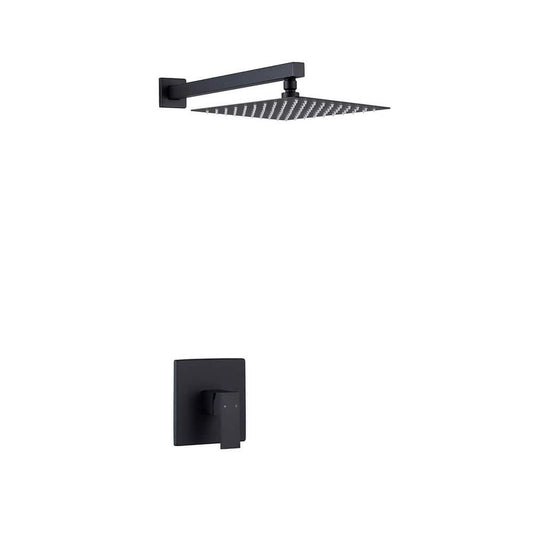  1-Spray Patterns 10 In. Wall Mountt Fixed Shower Head 1.5 GPM In Matte Black