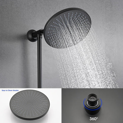  5-Spray Wall Mount Handheld Shower Head 1.8 GPM In Matte Black