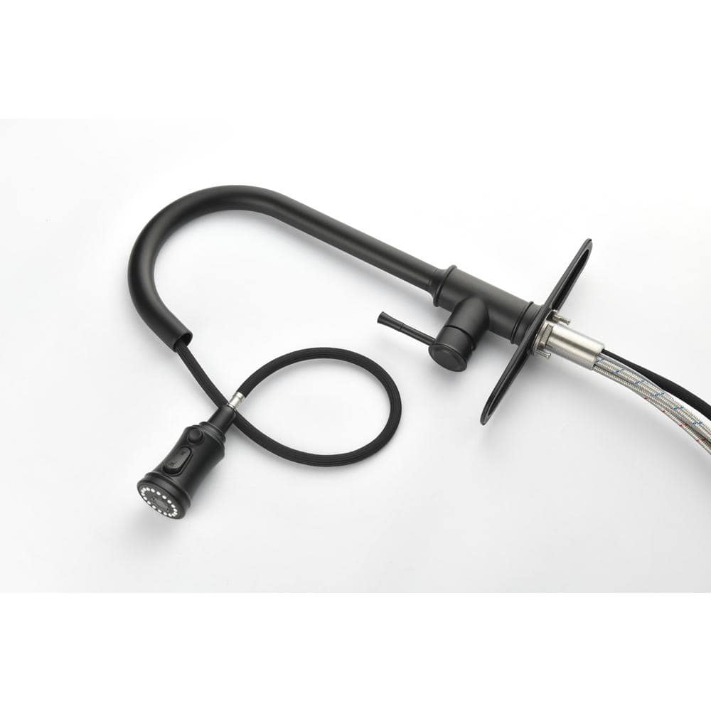  Single Handle Touch Pull Down Sprayer Kitchen Faucet In Matte Black