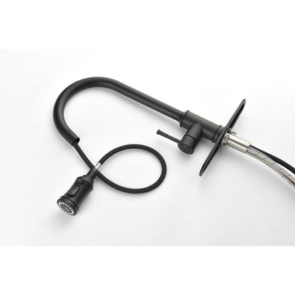  Single Handle Touch Pull Down Sprayer Kitchen Faucet In Matte Black