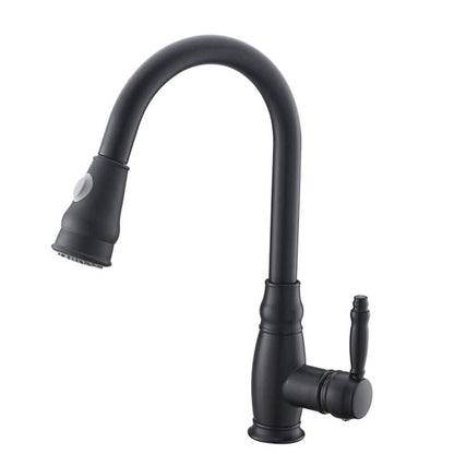 Black 15.7 In. Pull Down Sprayer Kitchen Faucet With 360 ° Spout Swivel