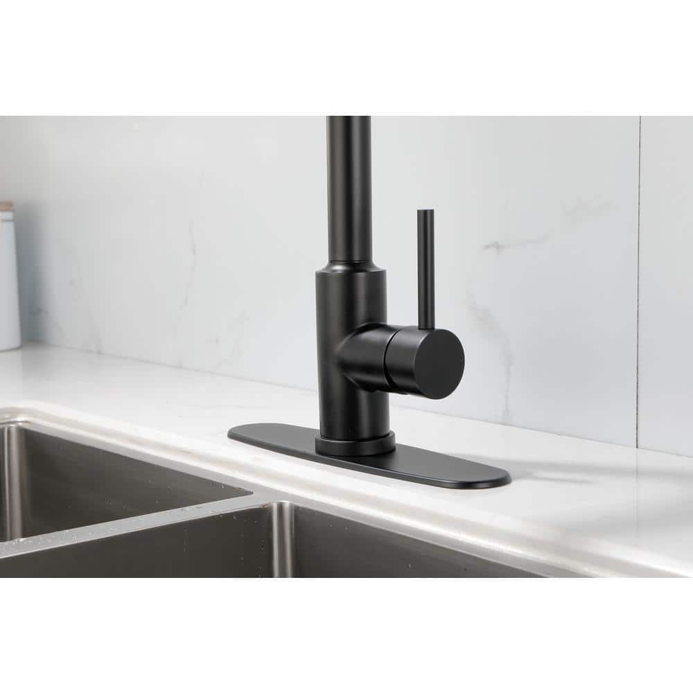  Kitchen Faucet Single Handle Pull Down Sprayer Kitchen Faucet In Matte Black