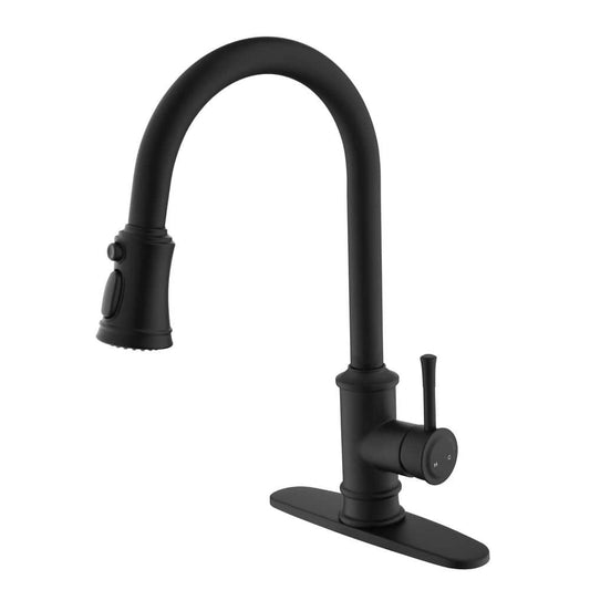  Single Handle High Arc Brushed Level Stainless Steel Pull Down Sprayer Kitchen Faucet In Nickel Single