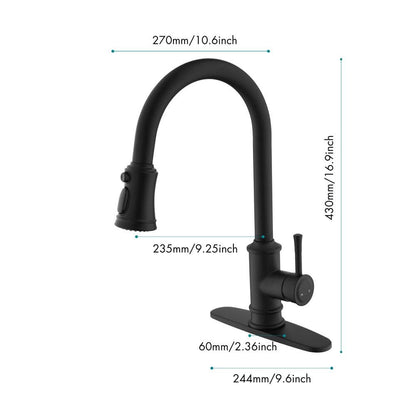  Single Handle High Arc Brushed Level Stainless Steel Pull Down Sprayer Kitchen Faucet In Nickel Single