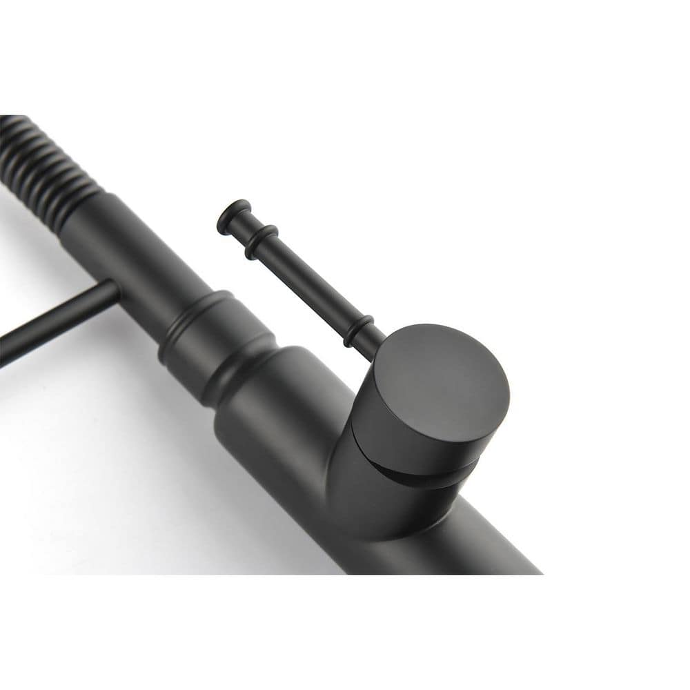  21 In. Touch Kitchen Faucet With Pull Down Sprayer In Black 360° Spout Swivel