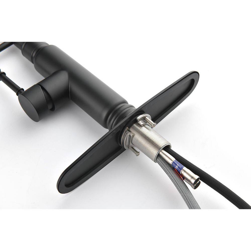  21 In. Touch Kitchen Faucet With Pull Down Sprayer In Black 360° Spout Swivel