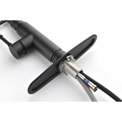  21 In. Touch Kitchen Faucet With Pull Down Sprayer In Black 360° Spout Swivel
