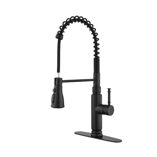  21 In. Touch Kitchen Faucet With Pull Down Sprayer In Black 360° Spout Swivel