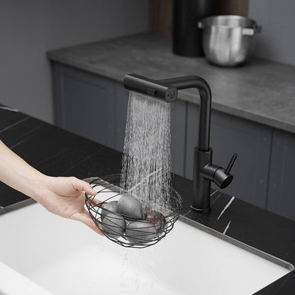  Single Handle Pull Out Kitchen Faucet In Matte Black