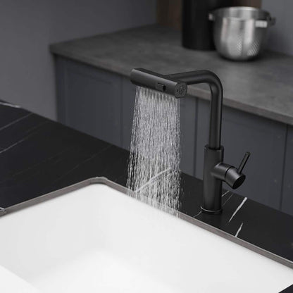  Single Handle Pull Out Kitchen Faucet In Matte Black
