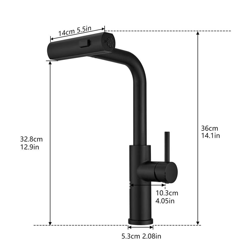  Single Handle Pull Out Kitchen Faucet In Matte Black