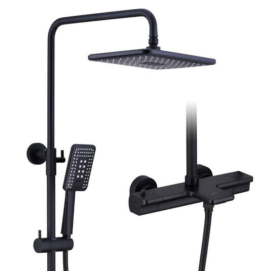  Single Handle 2-Spray Shower Faucet 1.8 GPM With Easy To Install In Matte Black